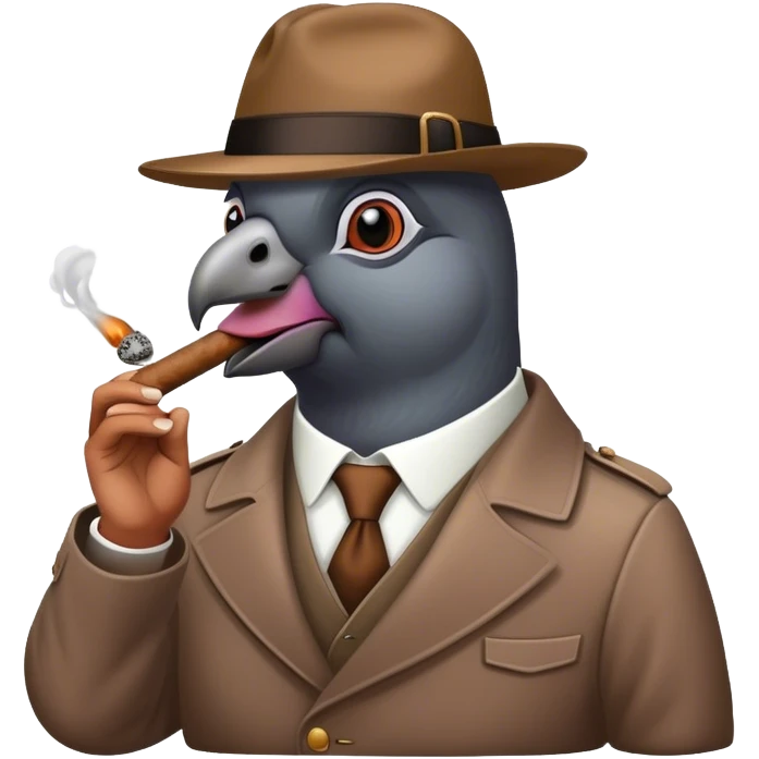 Pigeon is a drug lord , cigar emoji
