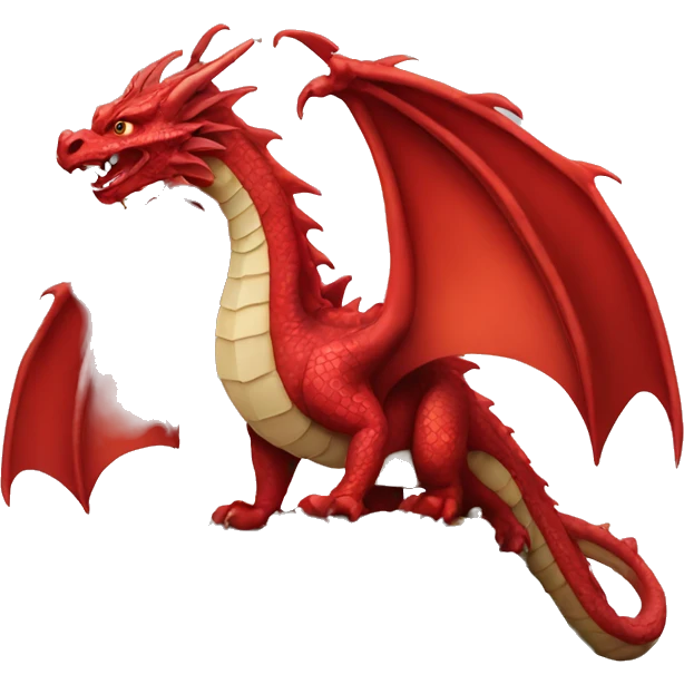 Red dragon with mountain emoji
