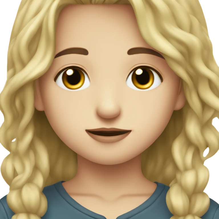 A dark brown haired boy, with brown eyes, kissing a blonde girl with blue green eyes emoji