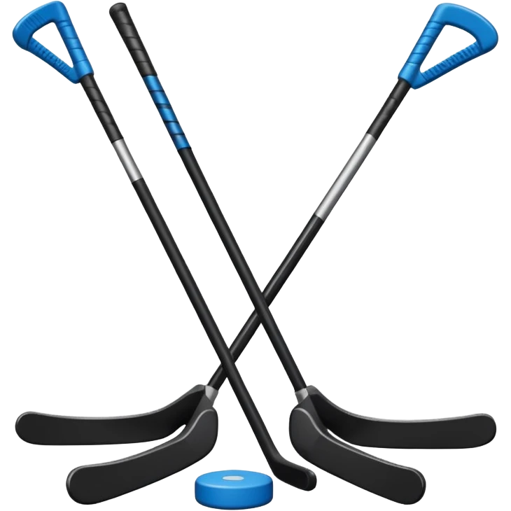 two hockey sticks crossing and a puck like the original apple hockey stick emoji emoji