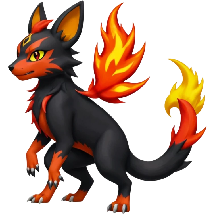 
Houndour-Torracat-Zorua-Salandit-Flareon-Fakémon-Digimon-fusion (full body) emoji