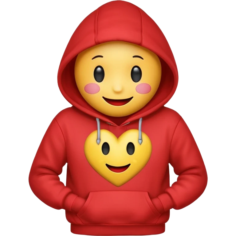 A heart with a hoodie with a smiley face emoji