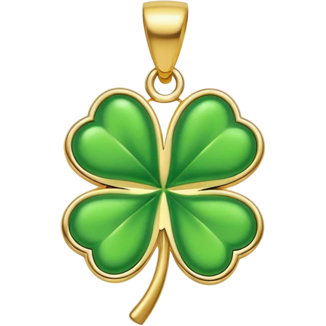 Lucky clover charm – green four-leaf clover, gold pendant emoji
