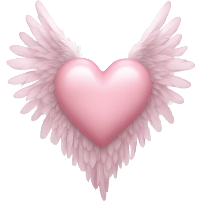 soft pink heart with wings emoji