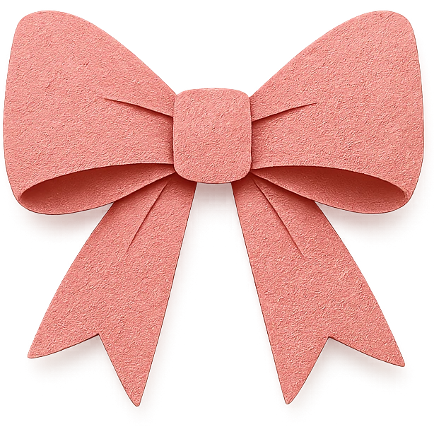 paper craft style pink glitter bow emoji