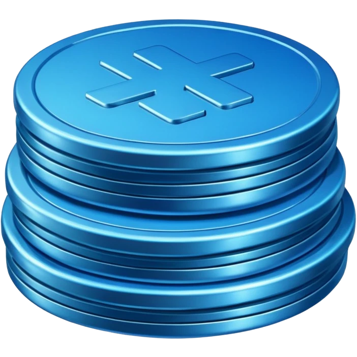 blue coins credit in a package emoji