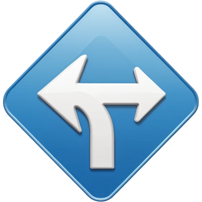 White arrow sign facing bottom emoji