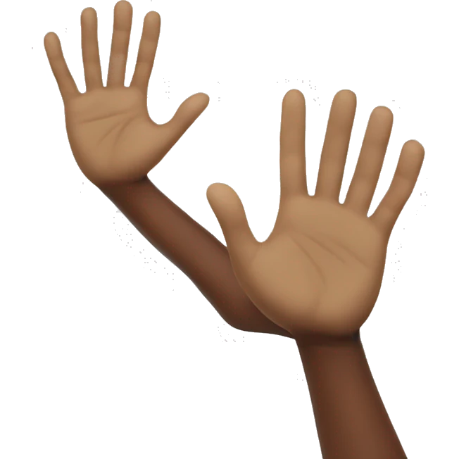 hands up with ba emoji
