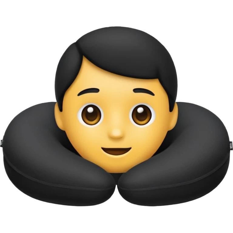 black Travel Neck Pillow emoji