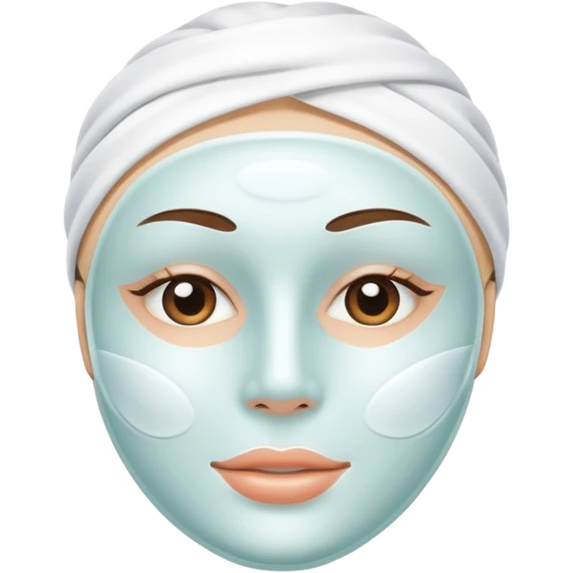 a white skincare beauty mask pack for face emoji