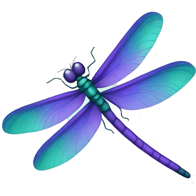 Purple and teal dragonfly  emoji