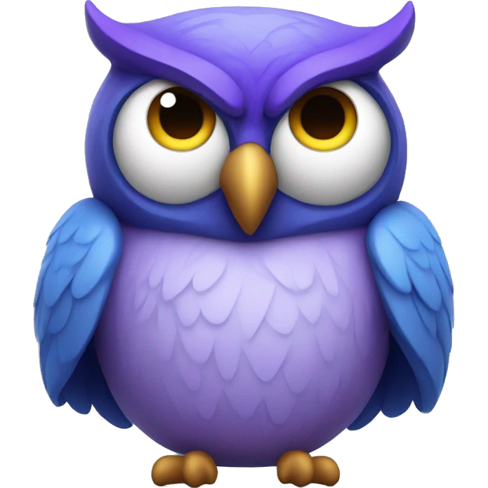 Blue and purple owl angry emoji