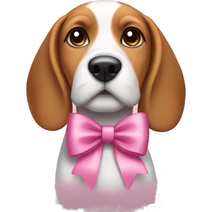 beagle with a pink bow emoji
