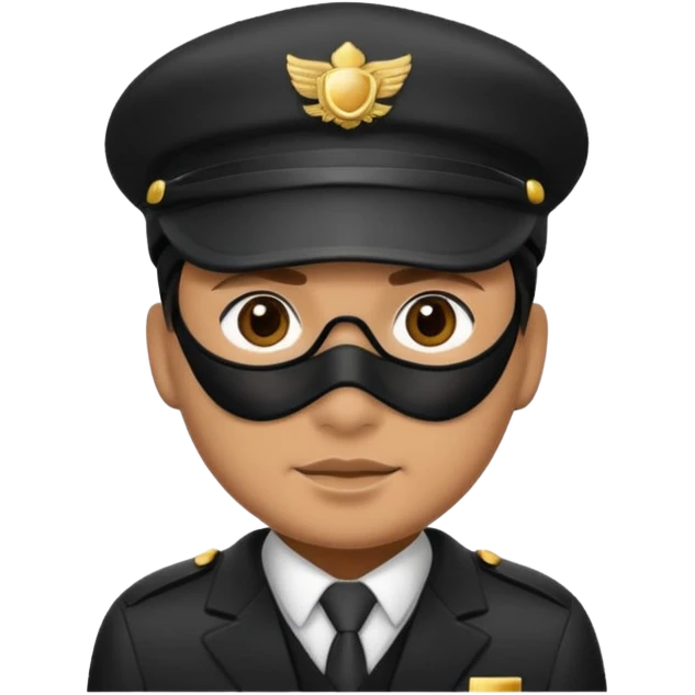 chauffeur with cap and black mask emoji