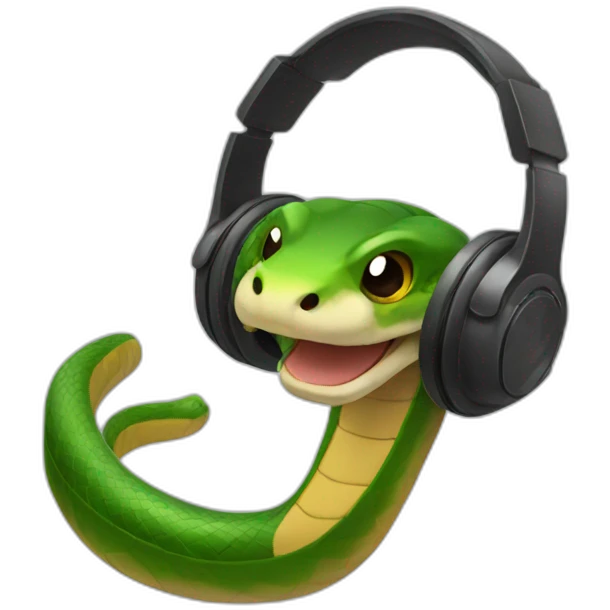 Snake with headphones emoji