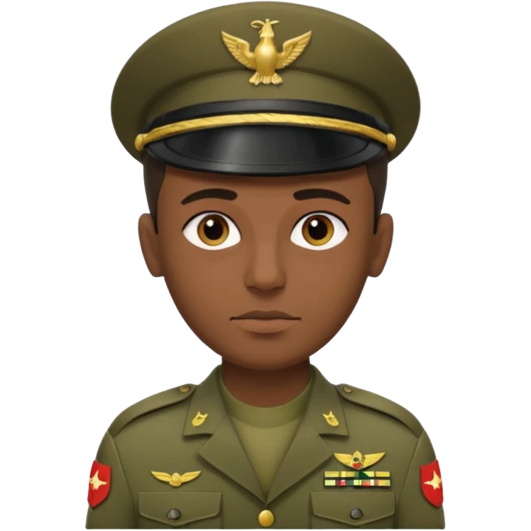 
portrait of an Iraqi soldier, from head to chest, with a neutral expression emoji