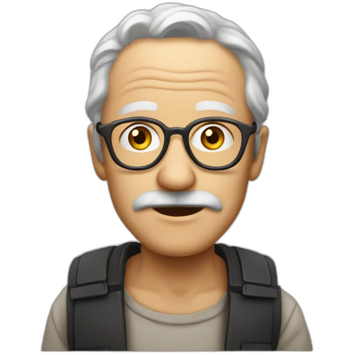 Recreate the ok cool with the Face of a old man from Europe emoji