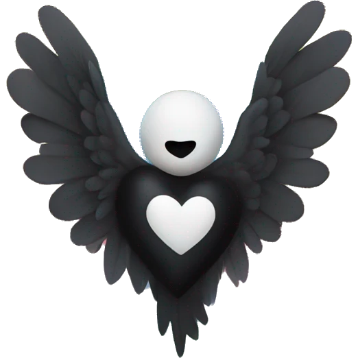 Black heart with rainbow wings emoji