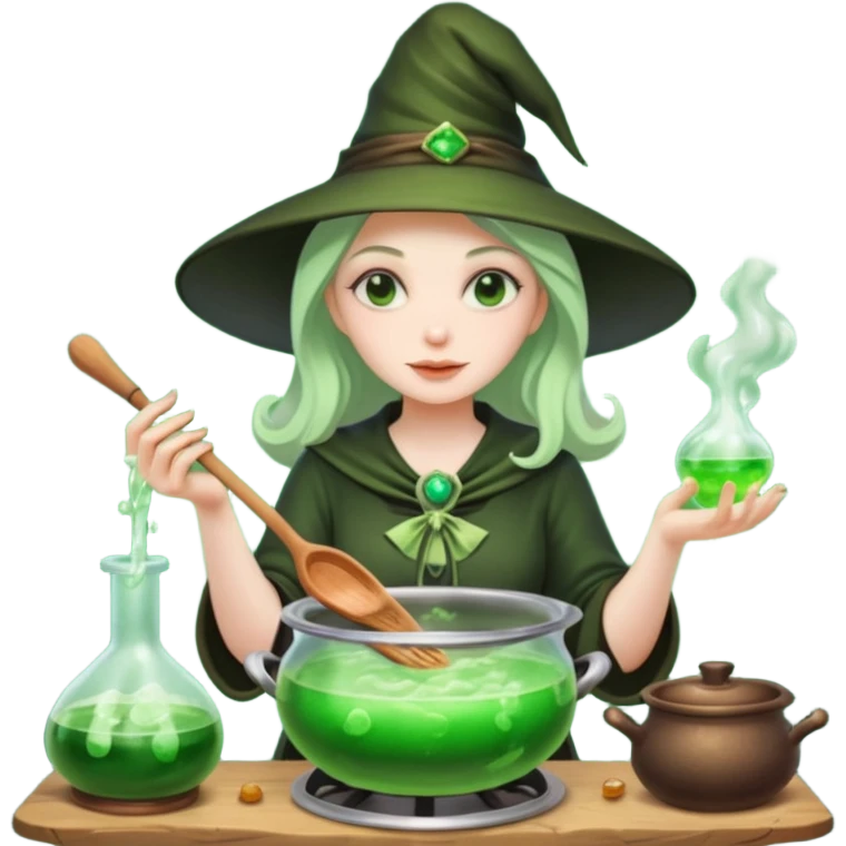 green witch cooking potion emoji