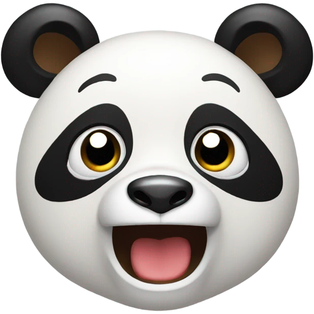 Panda with shocked face emoji