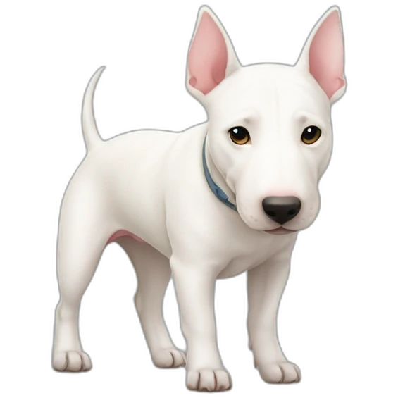 staff bull terrier blanc creme avec un coeur emoji