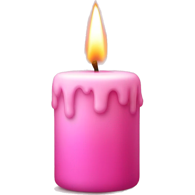 Candle with a pink color emoji