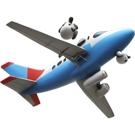 Bull flying a plane emoji