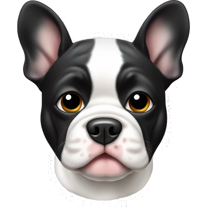 White and black French bull dog emoji