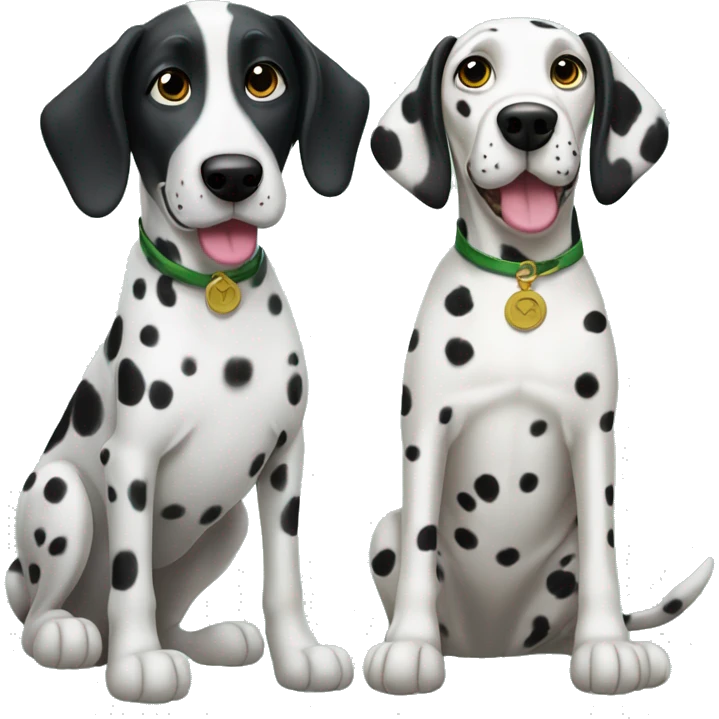 Irish seter dog and dalmatian dog together  emoji