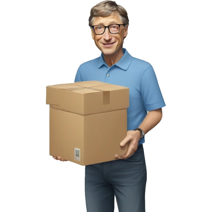 bill gates holding parcel box emoji