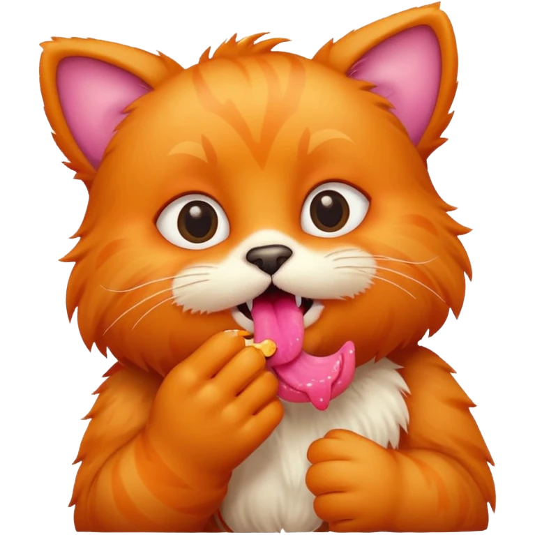 Cute cate eating a live bear emoji
