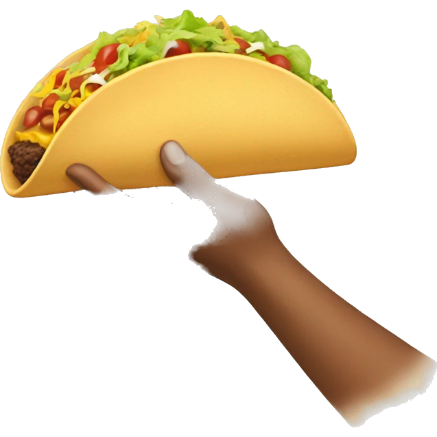 hand handing over a taco emoji