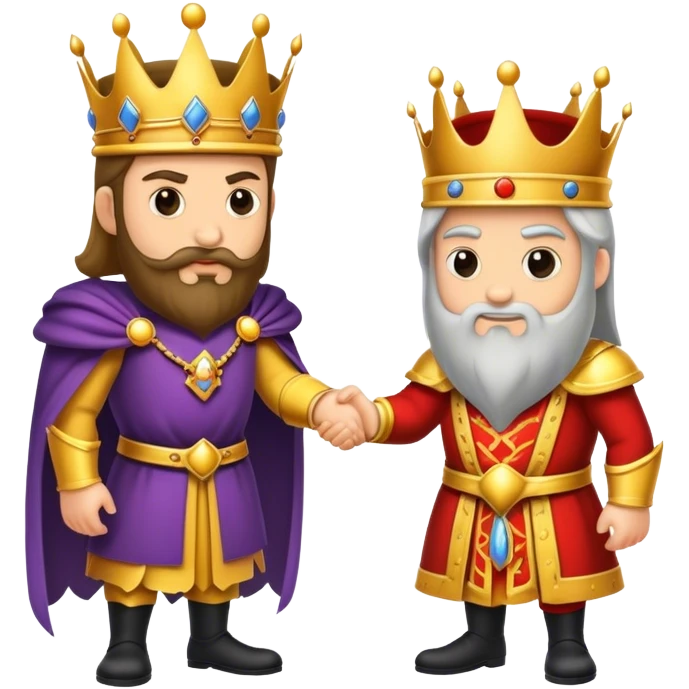 un rey dandole mano a su enemigo malo caucasian  emoji