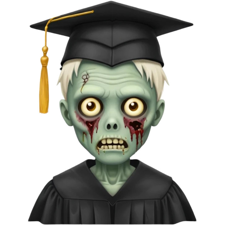 graduating cap zombie emoji