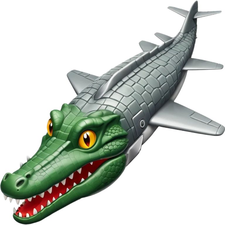 gray plane with a crocodile head emoji