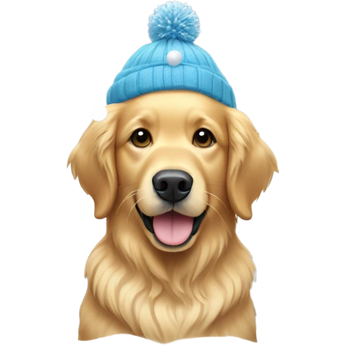 Golden retriever with snow balls emoji