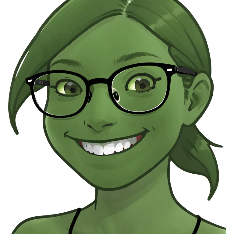 smiling girl with glasses emoji