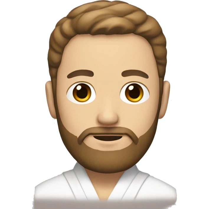 White man with a brown beard and Japanese robes emoji
