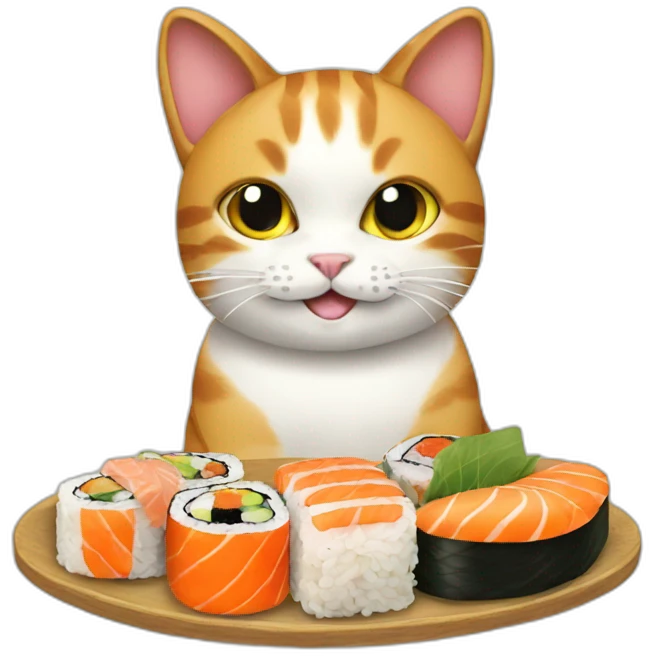 Cat with sushi  emoji