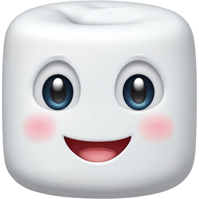 Créer un emoji en forme de marshmalow avec un sourire et des crois a la place des yeux emoji