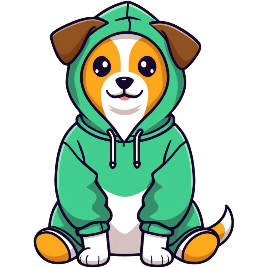 Dog wearin a hoodie emoji