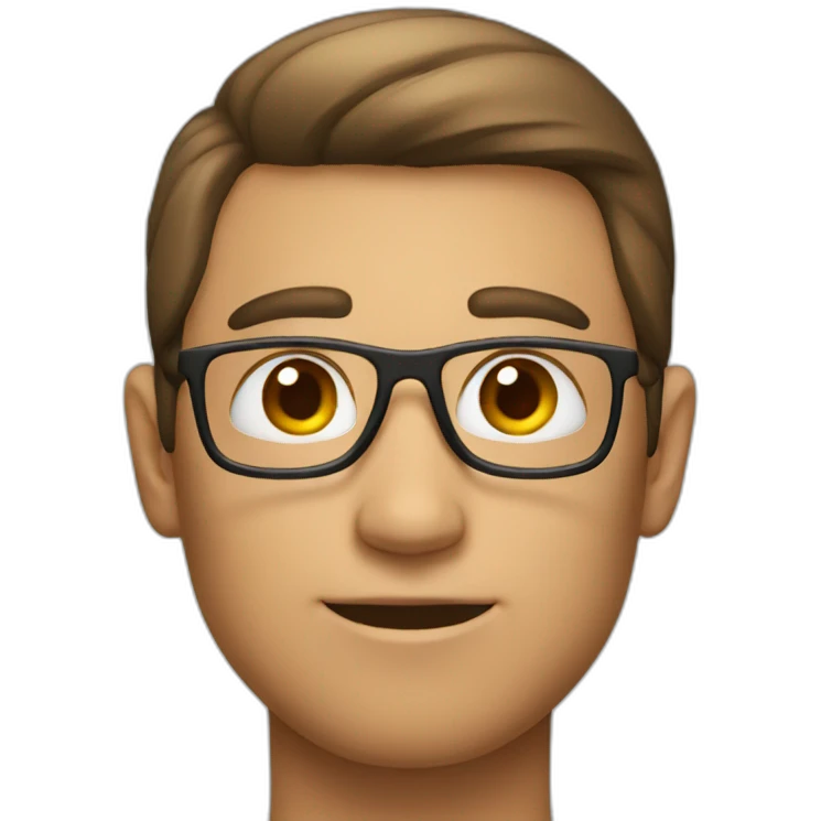 A man with a bi color head emoji