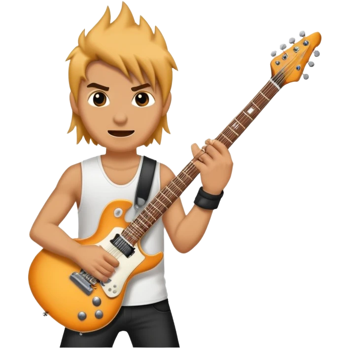 rock and roll hand gesture, electric guitar, heavy metal band emoji