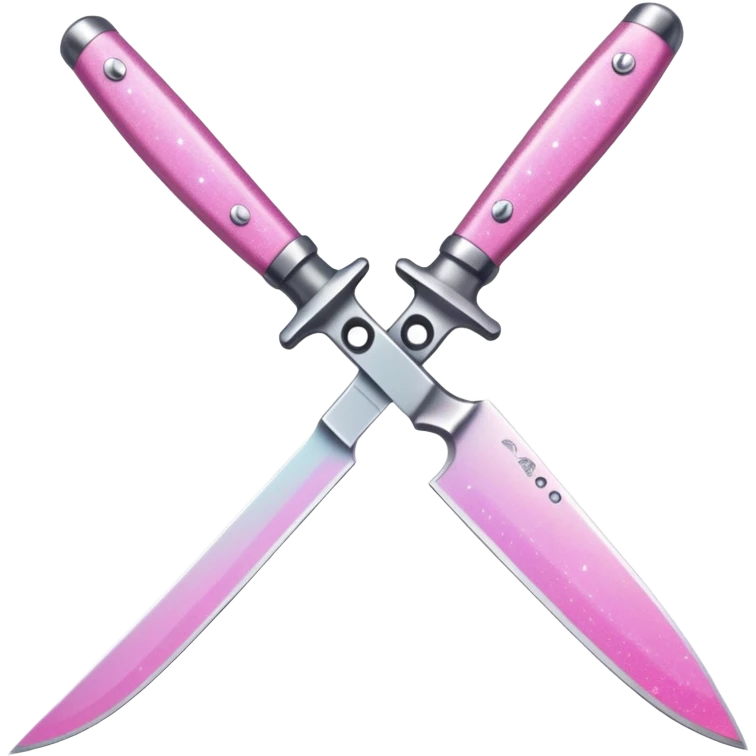Pink ombré knife with glitter emoji