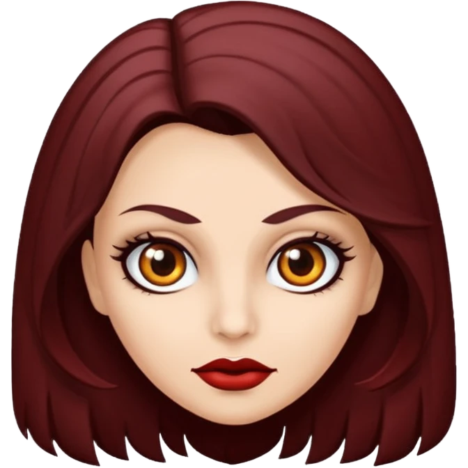 Uma vampira branca com olhos castanhos escuros e um cabelo castanho curto e repicado  emoji