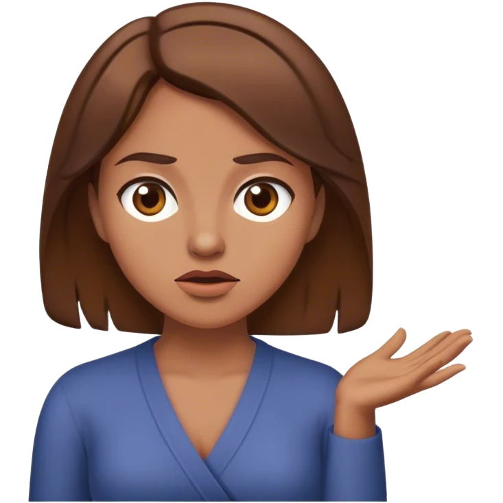 mulher de cabelo castanho dando de ombros emoji