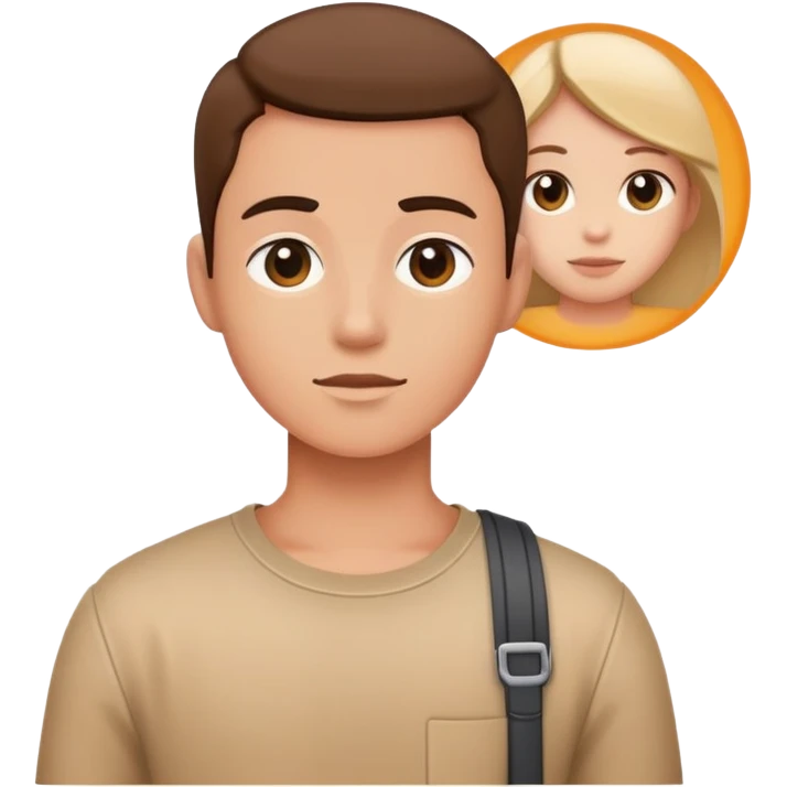 young character standing with a small help icon or question mark above their shoulder emoji
