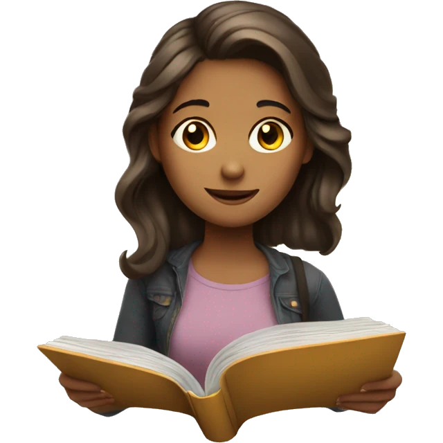Girl reading book emoji