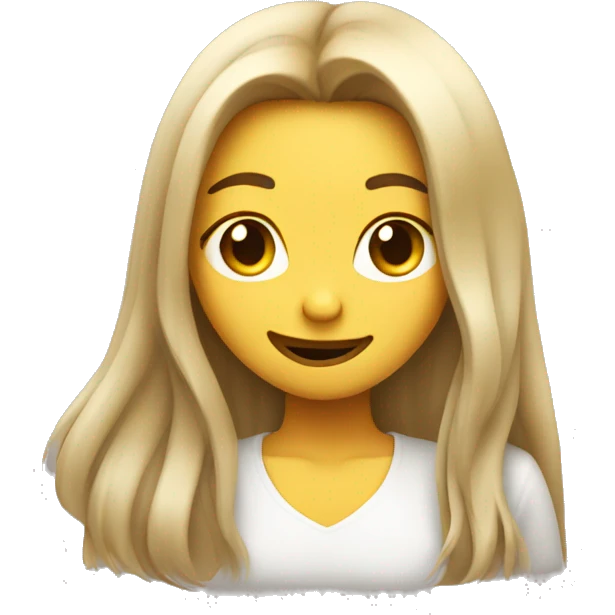 Long hair girl winking emoji