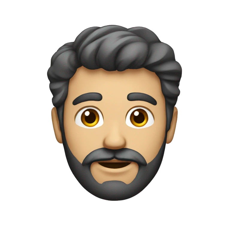 Hombre calvo con barba emoji